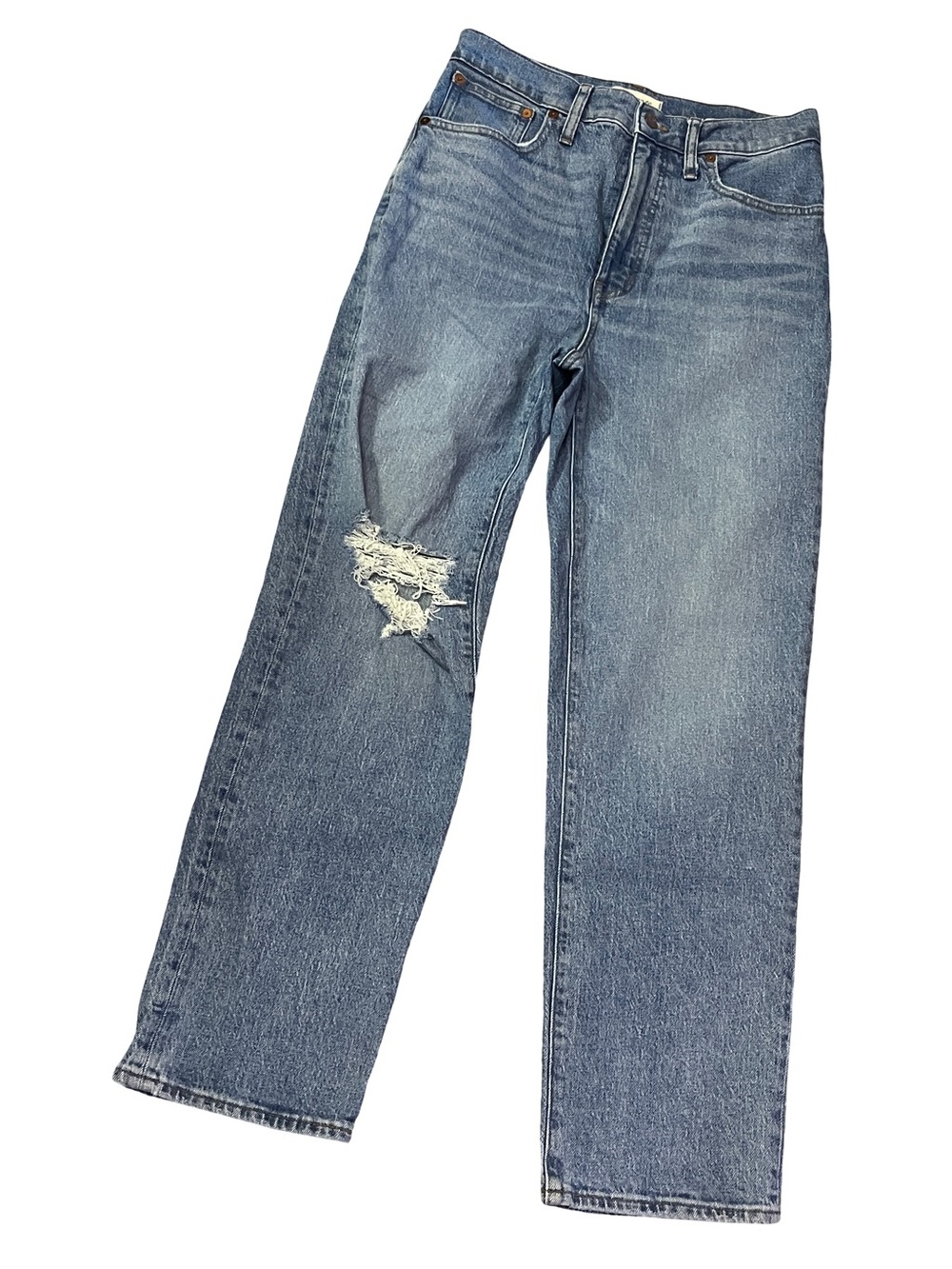 EUC Madewell The Perfect Vintage Straight Jeans High Rise Distressed